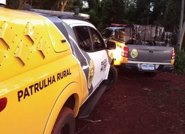 Patrulha Rural apreende 18 mil carteiras de cigarros em porto clandestino na região