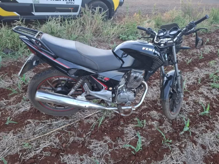 Acidente entre carro e moto deixa homem ferido entre Marechal Rondon e Iguiporã