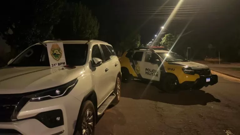 Hilux furtada é recuperada após perseguição na PR-364 em Palotina