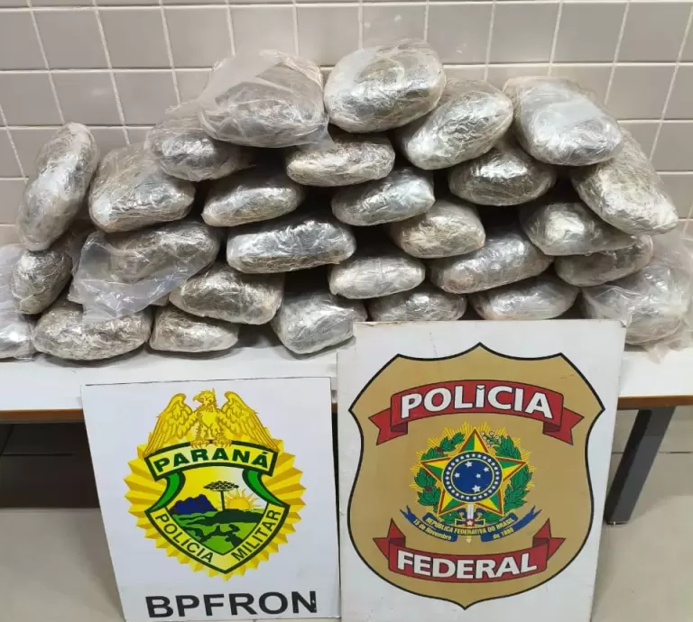 Passageiro é flagrado com 18 quilos de maconha em ônibus interestadual em Guaíra