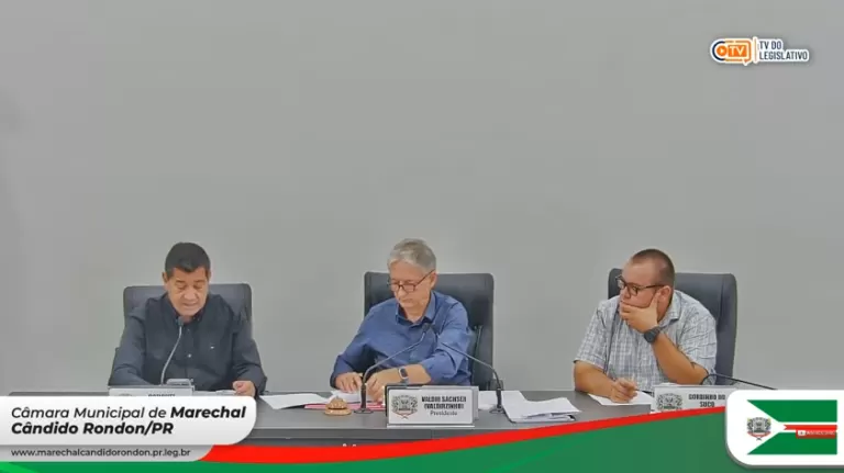 AO VIVO: acompanhe a sessão ordinária da Câmara de Vereadores de Marechal Rondon desta segunda-feira