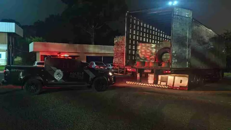 Carreta com 3,6 mil garrafas de vinho é apreendida em operação na fronteira do Paraná