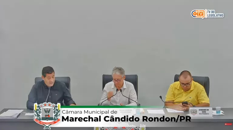 AO VIVO: acompanhe a sessão ordinária da Câmara de Vereadores de Marechal Rondon
