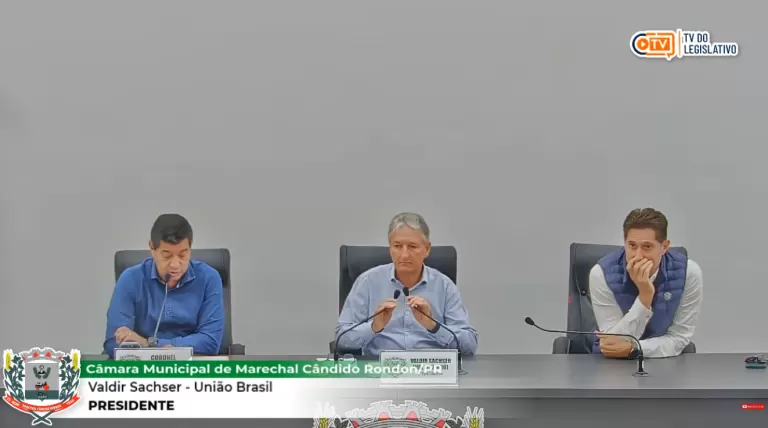 AO VIVO: acompanhe a sessão extraordinária da Câmara de Vereadores de Marechal Rondon