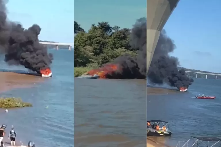Lancha explode no Rio Paraná e deixa cinco pessoas feridas