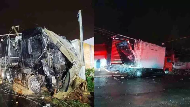 Carreta desengrena, atinge veículos e destrói casas em Arapongas