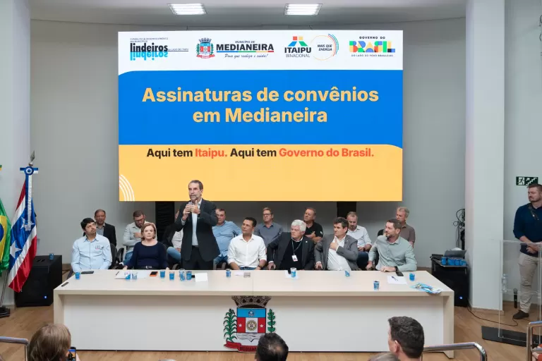 Em Medianeira, Itaipu anuncia investimentos para Usina de Projetos, turismo náutico e parque público