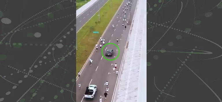 Perseguição em alta velocidade durante corrida é flagrada por drone; veja o vídeo